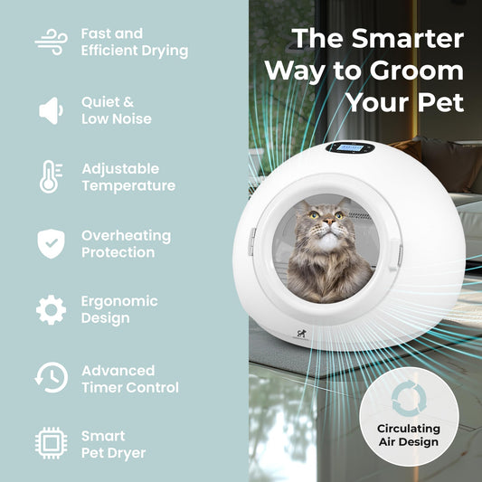 55L Smart Pet Grooming Dryer Box - Quick, Low Noise, Self Dry, Portable & Fast Hair Drying for Dogs, Cats, and Small Pets |Dries Pet Clothes| Temperature and Timer Control, Spa Treatment